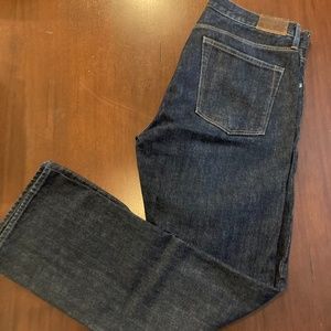 J. Crew Men's 1040 Straight Fit Dark Wash Japanese Selvedge Denim Jeans 33X32